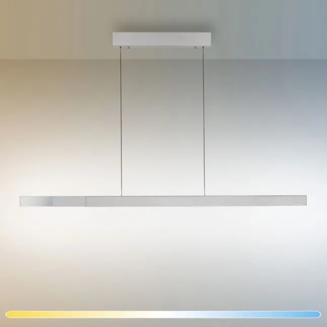 LED Pendelleuchte aluminium ADRIANA SQUARE, dimmer, ausziehbar, warm- bis kaltweiß