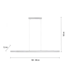 LED-Pendelleuchte, aluminium, höhenverstellbar, ausziehbar