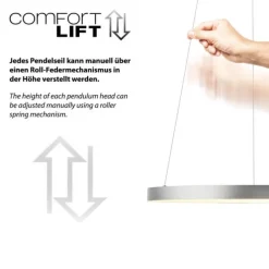 LED Pendelleuchte aluminium höhenverstellbar dimmbar Memoryfunktion