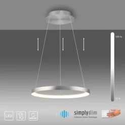 LED Pendelleuchte aluminium höhenverstellbar dimmbar Memoryfunktion