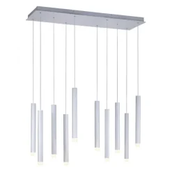 LED-Pendelleuchte Alu silber warmweiß, IP20, Innenleuchte