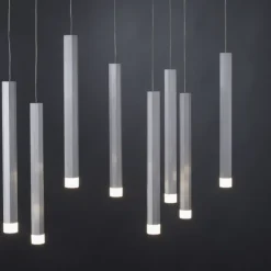 LED-Pendelleuchte Alu silber warmweiß, IP20, Innenleuchte