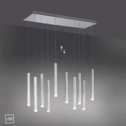 LED-Pendelleuchte Alu silber warmweiß, IP20, Innenleuchte