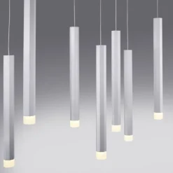 LED-Pendelleuchte Alu silber warmweiß, IP20, Innenleuchte