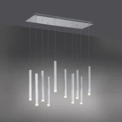 LED-Pendelleuchte Alu silber warmweiß, IP20, Innenleuchte