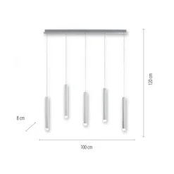 LED-Pendelleuchte Alu silber warmweiß, IP20, Innenleuchte