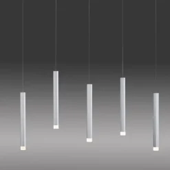 LED-Pendelleuchte Alu silber warmweiß, IP20, Innenleuchte