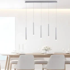 LED-Pendelleuchte Alu silber warmweiß, IP20, Innenleuchte