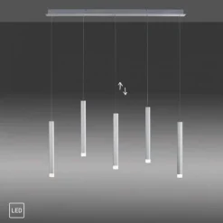 LED-Pendelleuchte Alu silber warmweiß, IP20, Innenleuchte