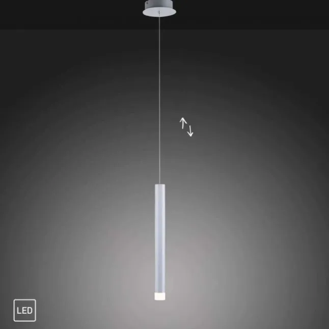 LED-Pendelleuchte Alu silber warmweiß, IP20, Innenleuchte