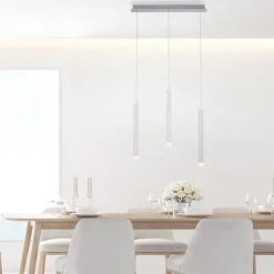 LED-Pendelleuchte Alu silber warmweiß, IP20, Innenleuchte