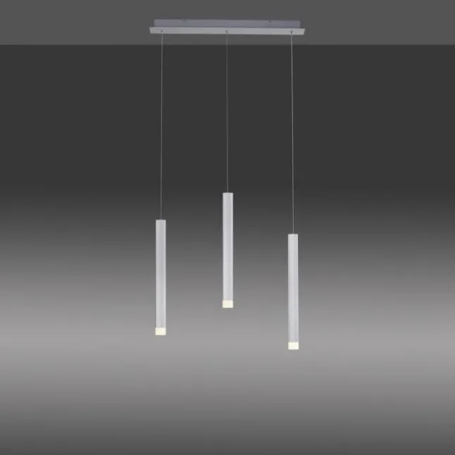 LED-Pendelleuchte Alu silber warmweiß, IP20, Innenleuchte
