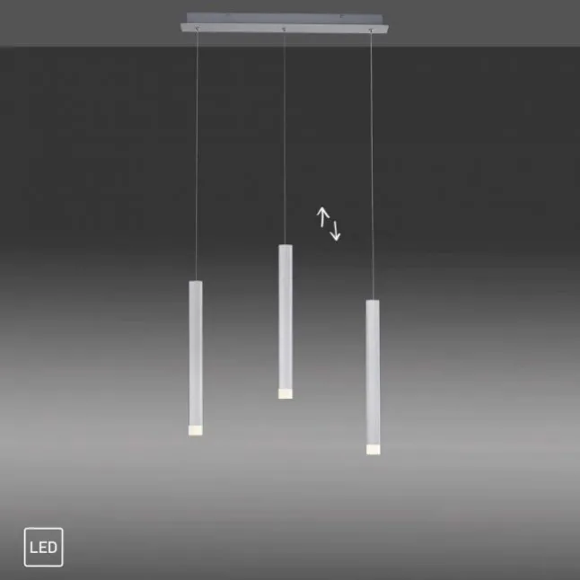 LED-Pendelleuchte Alu silber warmweiß, IP20, Innenleuchte