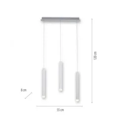 LED-Pendelleuchte Alu silber warmweiß, IP20, Innenleuchte