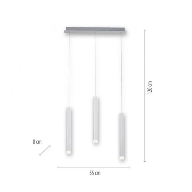 LED-Pendelleuchte Alu silber warmweiß, IP20, Innenleuchte