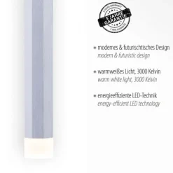 LED-Pendelleuchte Alu silber warmweiß, IP20, Innenleuchte
