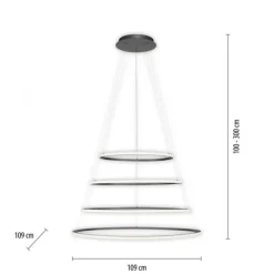 LED Pendelleuchte anthrazit dimmbar CCT Memoryfunktion höhenverstellbar