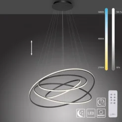 LED Pendelleuchte anthrazit dimmbar CCT Memoryfunktion höhenverstellbar