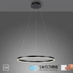 LED Pendelleuchte anthrazit rund Ø60cm dimmbar Switchmo warmweiß