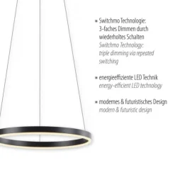 LED Pendelleuchte anthrazit rund Ø40cm dimmbar Switchmo warmweiß