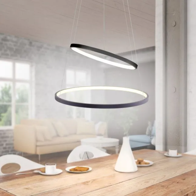 LED-Pendelleuchte anthrazit stufenlos dimmbar Memoryfunktion
