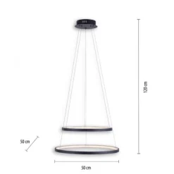 LED-Pendelleuchte anthrazit stufenlos dimmbar Memoryfunktion