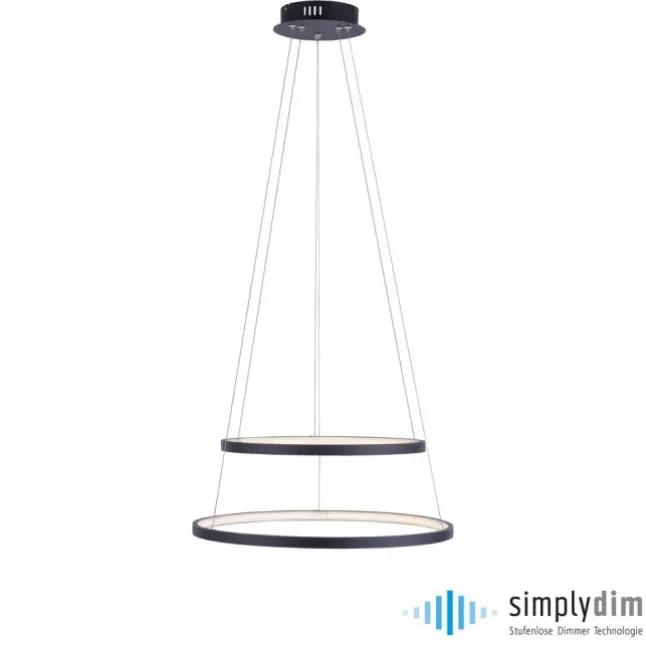 LED-Pendelleuchte anthrazit stufenlos dimmbar Memoryfunktion
