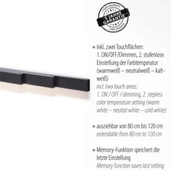 LED-Pendelleuchte, anthrazit, dimmbar, Innenleuchte, IP20,CCT
