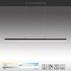LED-Pendelleuchte, anthrazit, dimmbar, Innenleuchte, IP20,CCT