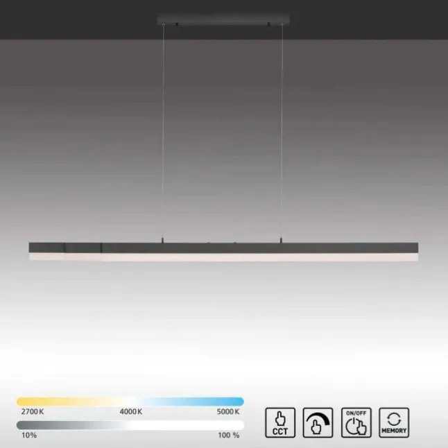 LED-Pendelleuchte, anthrazit, dimmbar, Innenleuchte, IP20,CCT