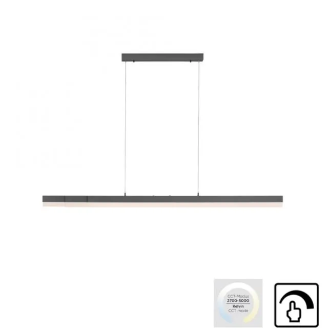 LED-Pendelleuchte, anthrazit, dimmbar, Innenleuchte, IP20,CCT