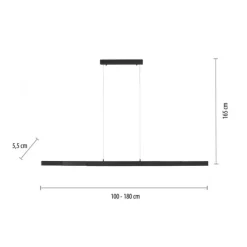 LED Pendelleuchte, anthrazit, höhenverstellbar, ausziehbar