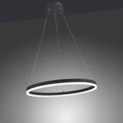 LED Pendelleuchte, anthrazit, runde Form, dimmbar, Memory Funktion, modern