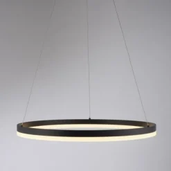 LED Pendelleuchte, anthrazit, runde Form, dimmbar, Memory Funktion, modern