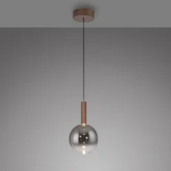 LED Pendelleuchte BOWL, braun, 1-flammig,dimmbar, höhenverstellbar