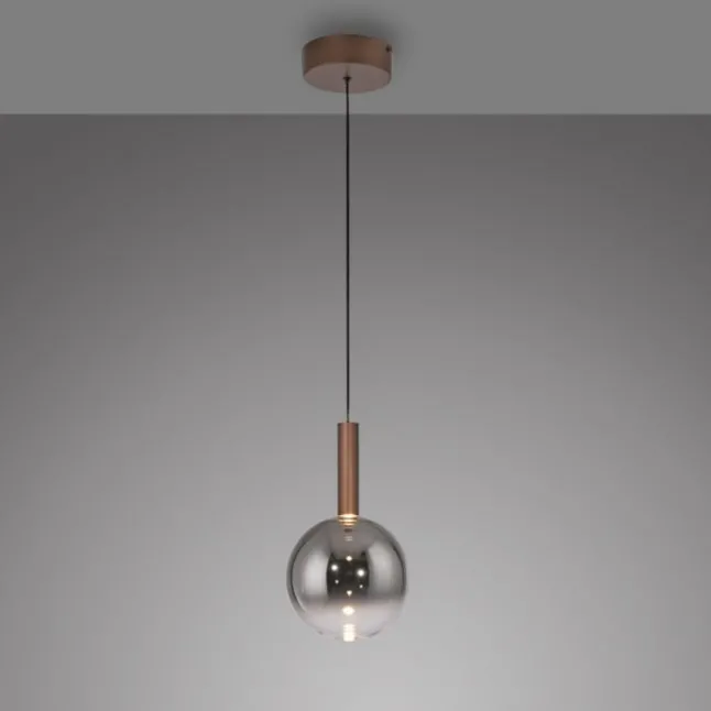 LED Pendelleuchte BOWL, braun, 1-flammig,dimmbar, höhenverstellbar