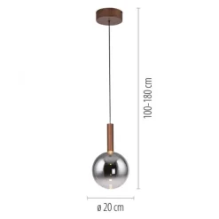 LED Pendelleuchte BOWL, braun, 1-flammig,dimmbar, höhenverstellbar