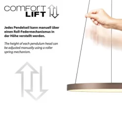 LED Pendelleuchte braun höhenverstellbar dimmbar Memoryfunktion