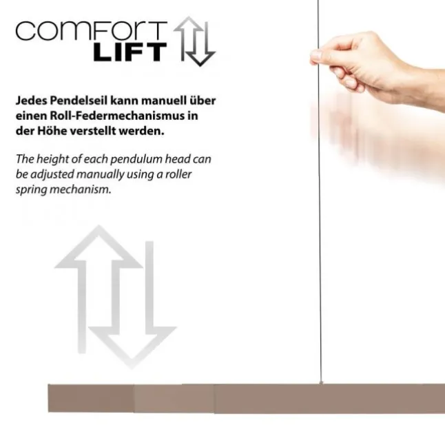 LED Pendelleuchte bronce ADRIANA SQUARE, Dimmer, ausziehbar, kalt- bis warmweiß