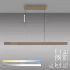 LED Pendelleuchte bronce ADRIANA SQUARE, Dimmer, ausziehbar, kalt- bis warmweiß