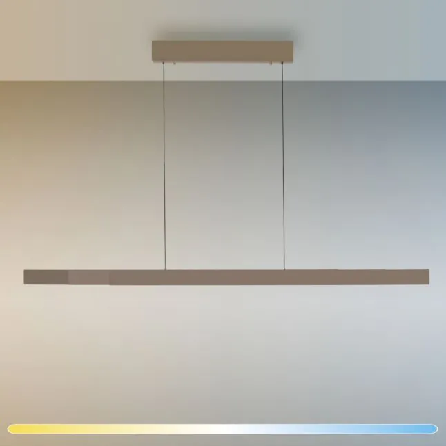 LED Pendelleuchte bronce ADRIANA SQUARE, Dimmer, ausziehbar, kalt- bis warmweiß