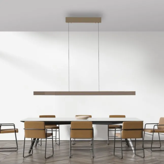 LED Pendelleuchte bronce ADRIANA SQUARE, Dimmer, ausziehbar, kalt- bis warmweiß