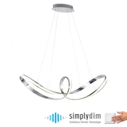 LED Pendelleuchte chrom dimmbar per Simplydim Memoryfunktion