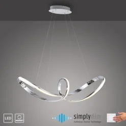 LED Pendelleuchte chrom dimmbar per Simplydim Memoryfunktion