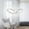 LED Pendelleuchte chrom geschwungen dimmbar Kristallabdeckung modern