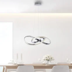 LED Pendelleuchte chrom mit kristall dimmbar per Simplydim Memoryfunktion
