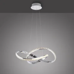 LED Pendelleuchte chrom mit kristall dimmbar per Simplydim Memoryfunktion