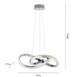 LED Pendelleuchte chrom mit kristall dimmbar per Simplydim Memoryfunktion