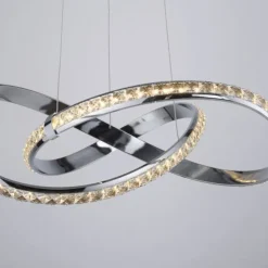LED Pendelleuchte chrom mit kristall dimmbar per Simplydim Memoryfunktion