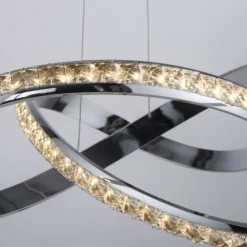 LED Pendelleuchte chrom mit kristall dimmbar per Simplydim Memoryfunktion